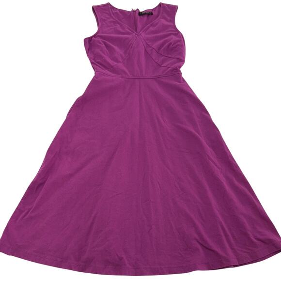eShakti Dress Womens 0 Purple Fit & Flare Sleeveless V-Neck Stretch A-Line - Picture 1 of 7